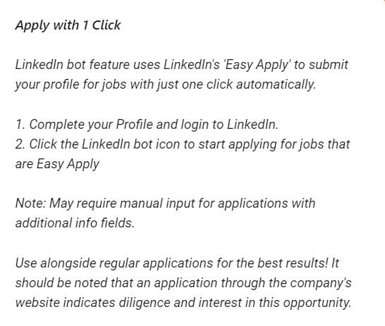 4 Info One Click Apply