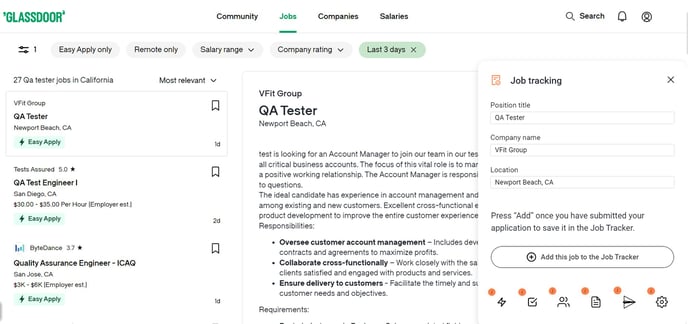 Glassdoor and Job Tracker