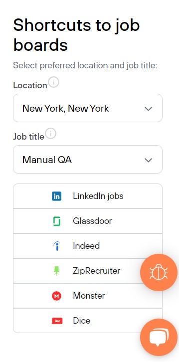 Job Boards Menu